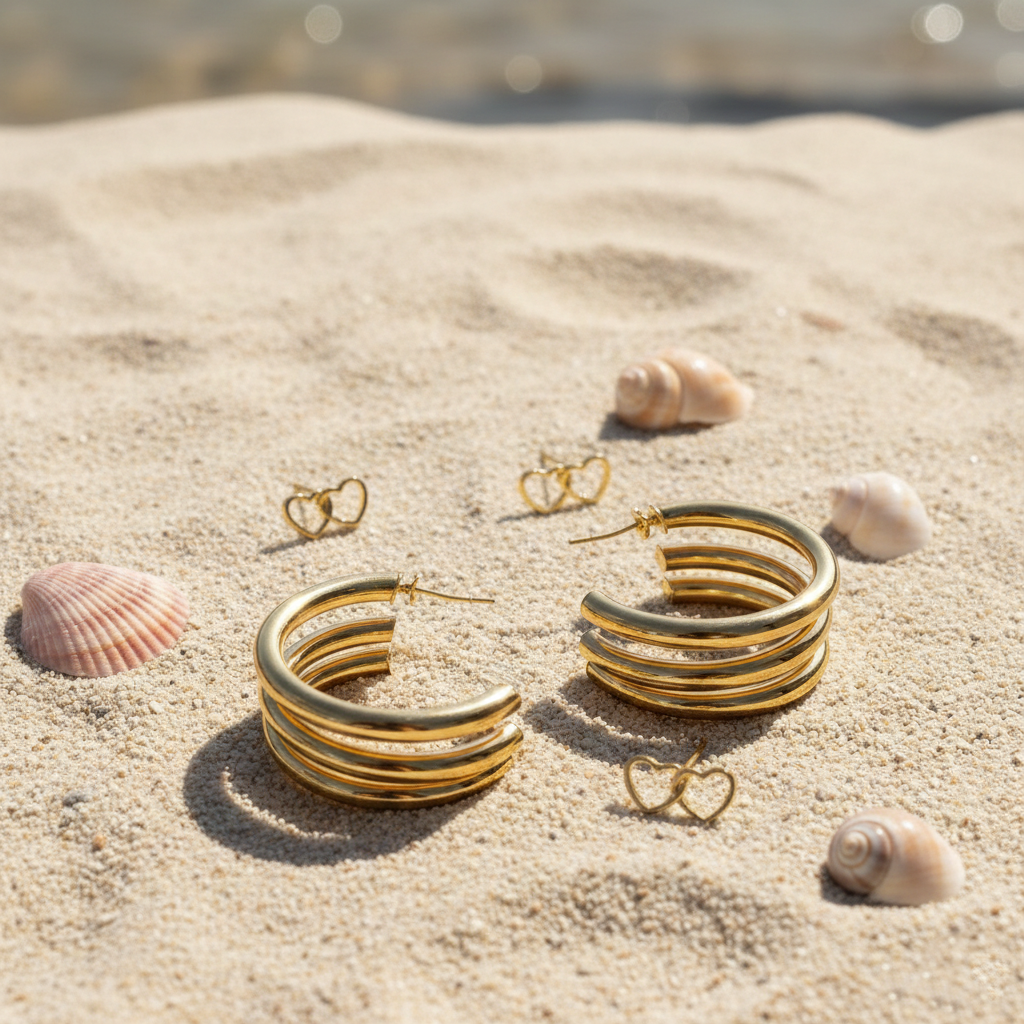 Kevira Golden Duo Earring Set