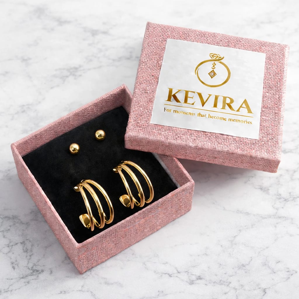 Kevira Minimal Duo Earring Set