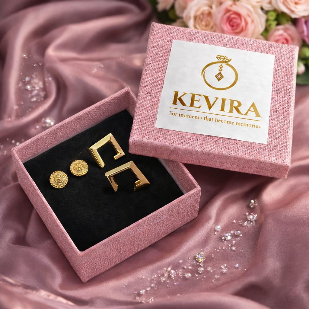 Kevira Geometric Duo Earring Set