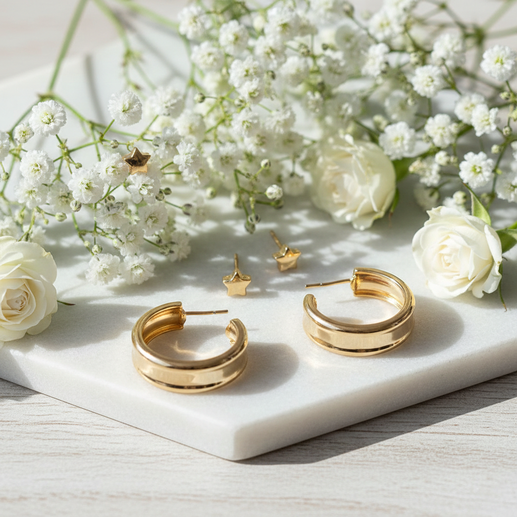 Kevira Star & Curve Duo Earring Set