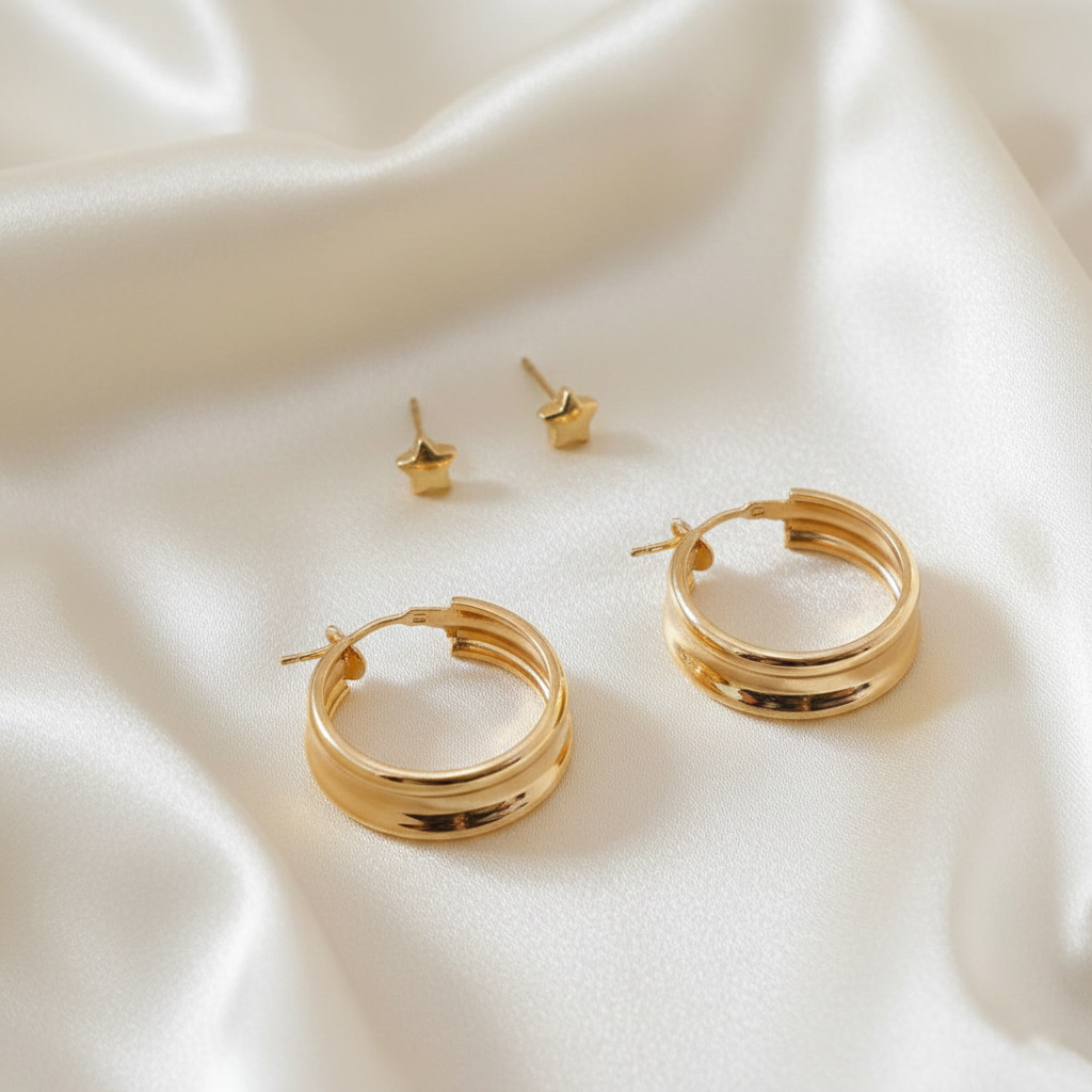 Kevira Star & Curve Duo Earring Set