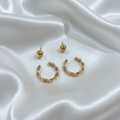 Kevira Twist & Sphere Duo Earring Set