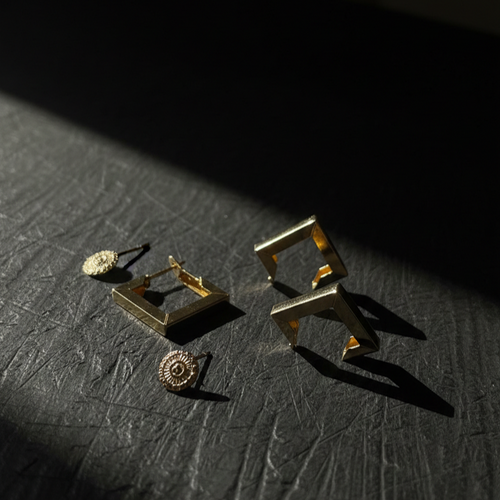 Kevira Geometric Duo Earring Set