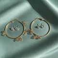 Kevira Crystal & Butterfly Hoop Duo Set