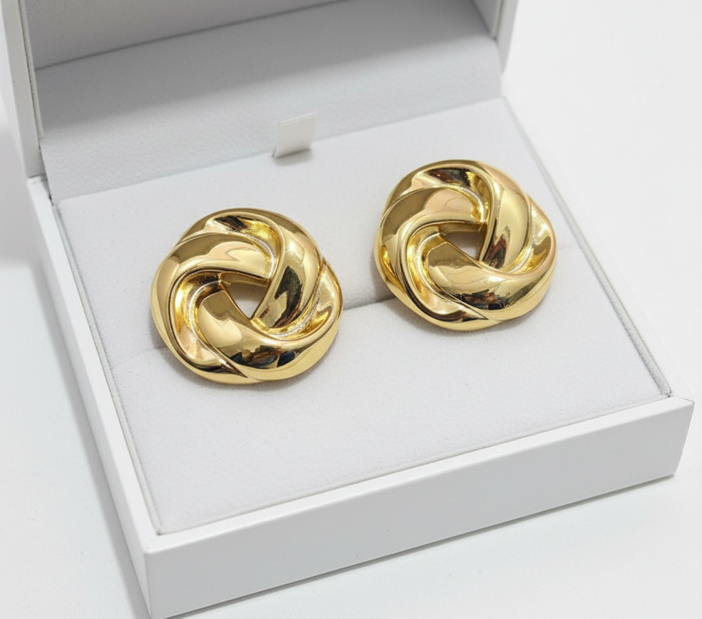 Kevira Golden Knot Statement Studs