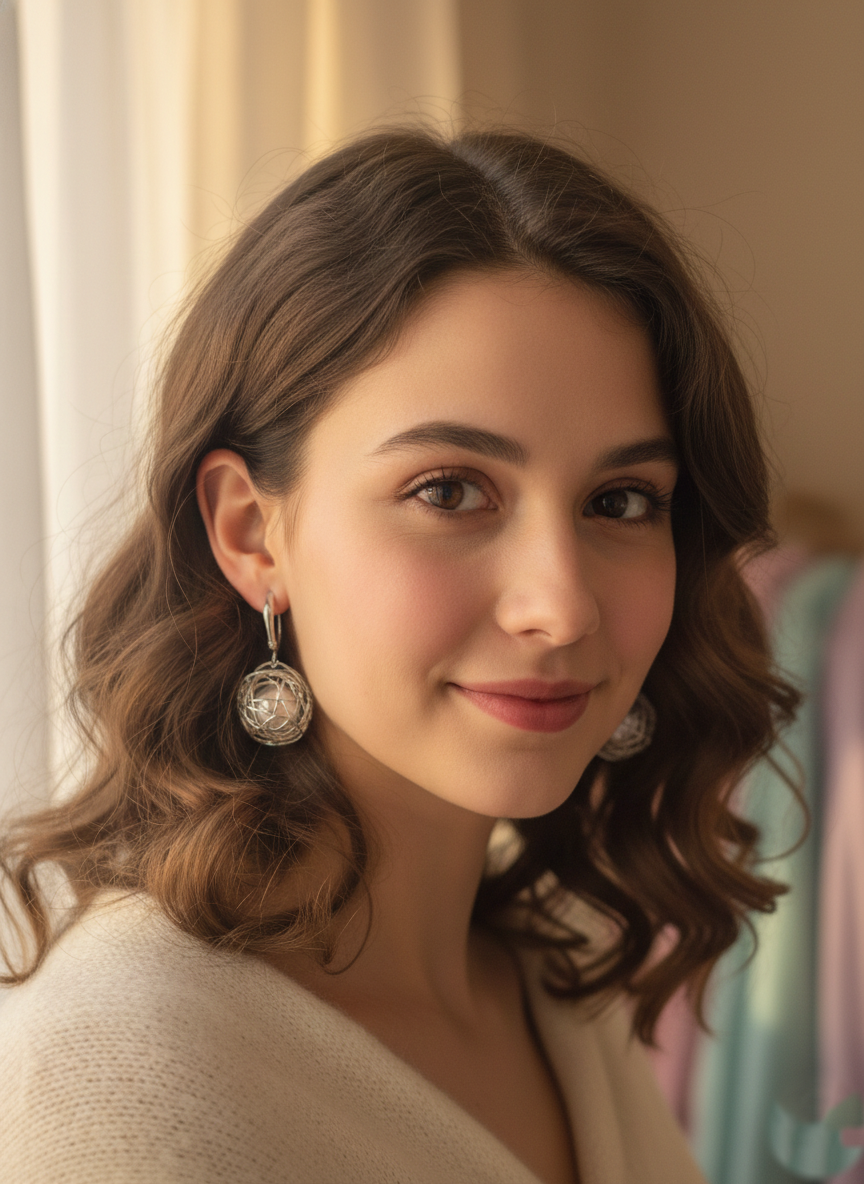 Kevira Silver Wire Orb Drop Earrings