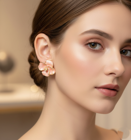 Kevira Blush Bloom Floral Earrings
