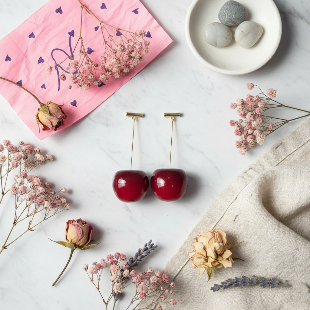 Kevira Ruby Drop Statement Earrings