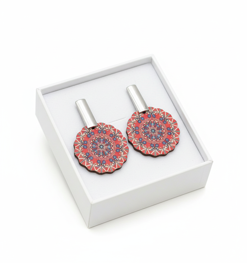 Kevira Azure Mandala Statement Earrings