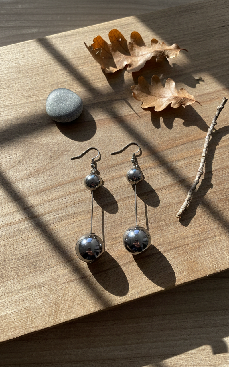 Kevira Noir Sphere Drop Earrings