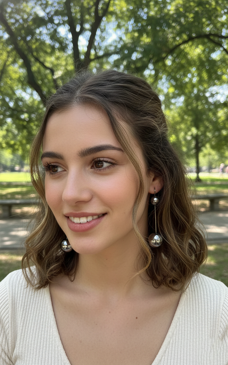 Kevira Noir Sphere Drop Earrings