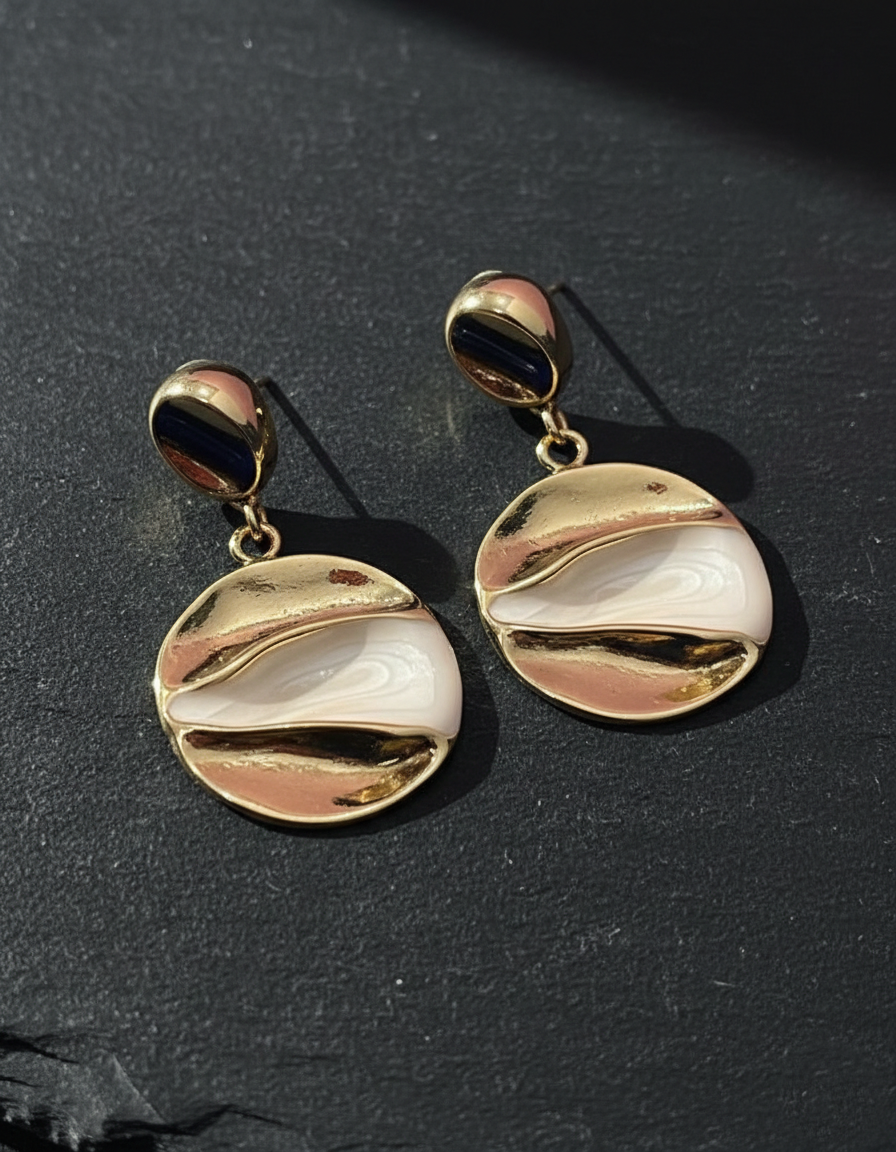Kevira Ivory Swirl Statement Earrings