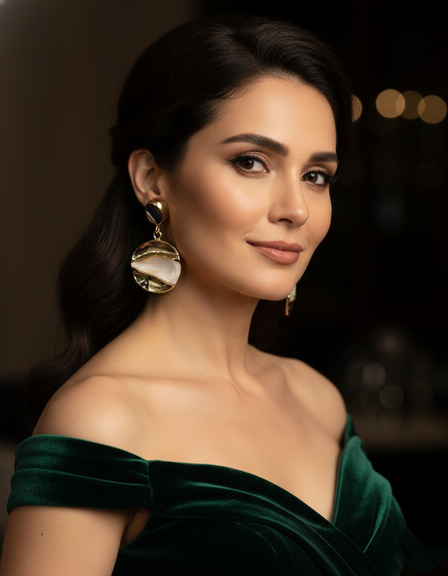 Kevira Ivory Swirl Statement Earrings