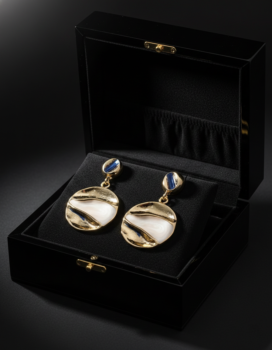 Kevira Ivory Swirl Statement Earrings