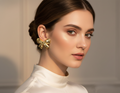 Kevira Golden Bow Statement Earrings
