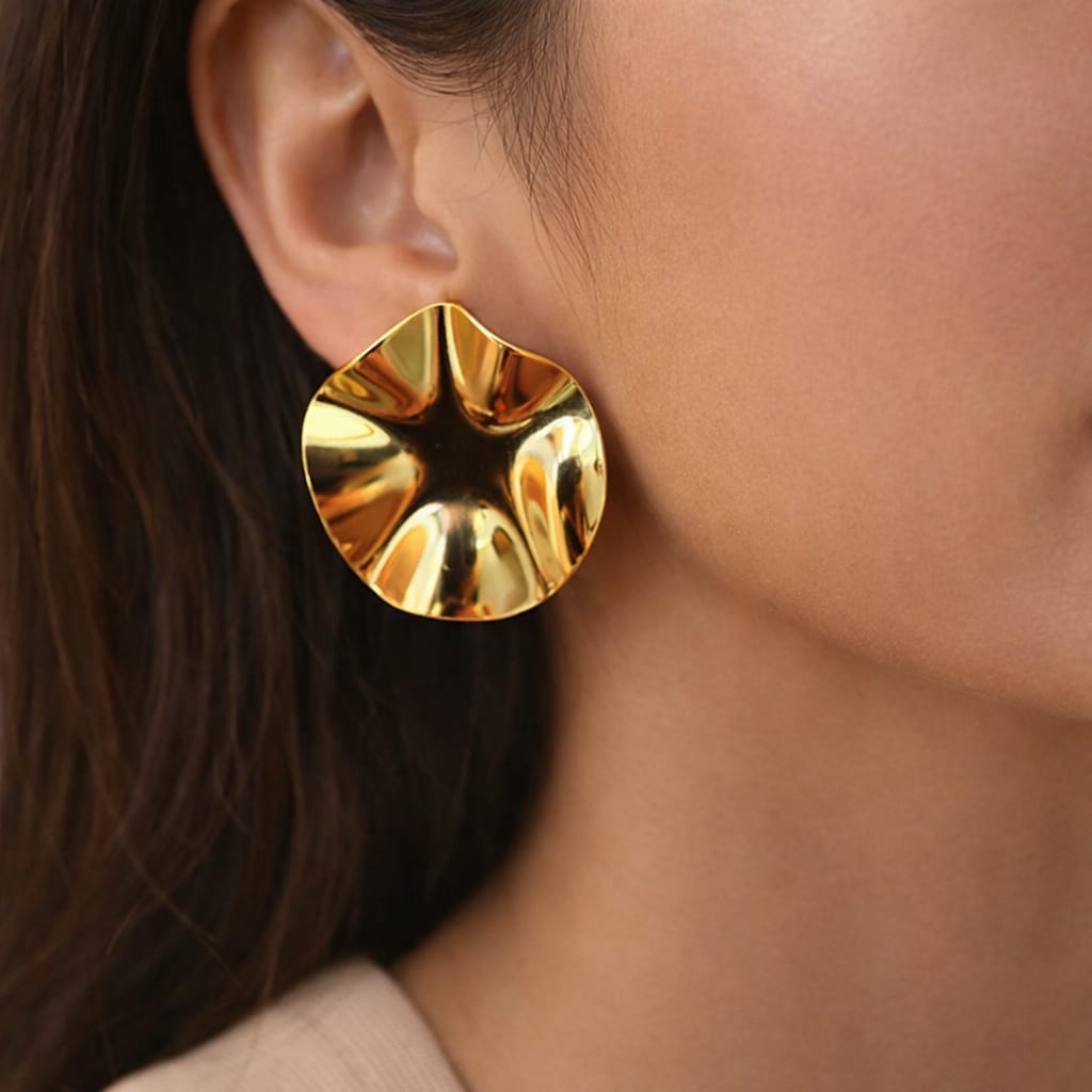 Kevira Sculpted Disc Statement Studs