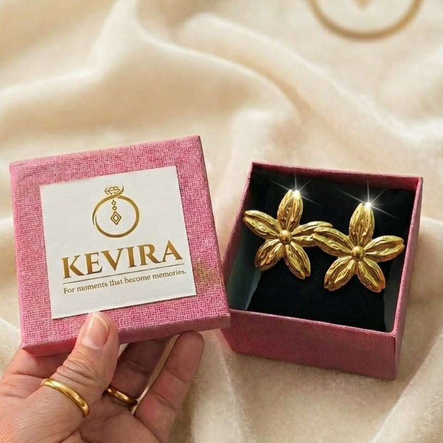 Kevira Sculpted Bloom Statement Studs