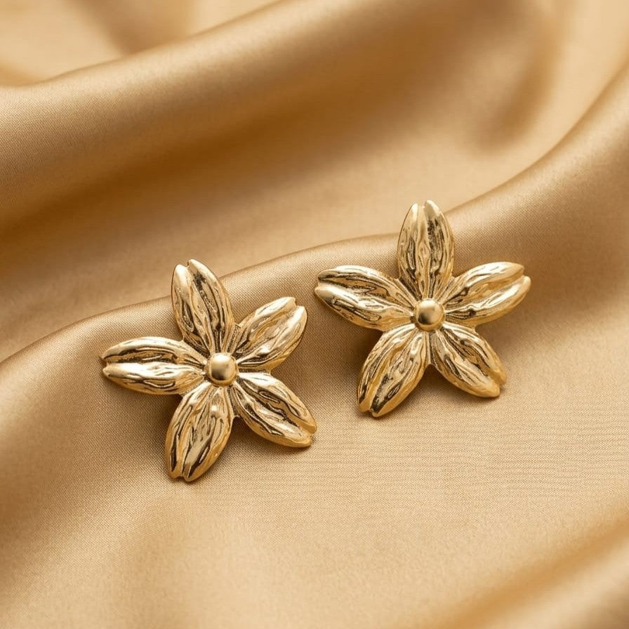 Kevira Sculpted Bloom Statement Studs