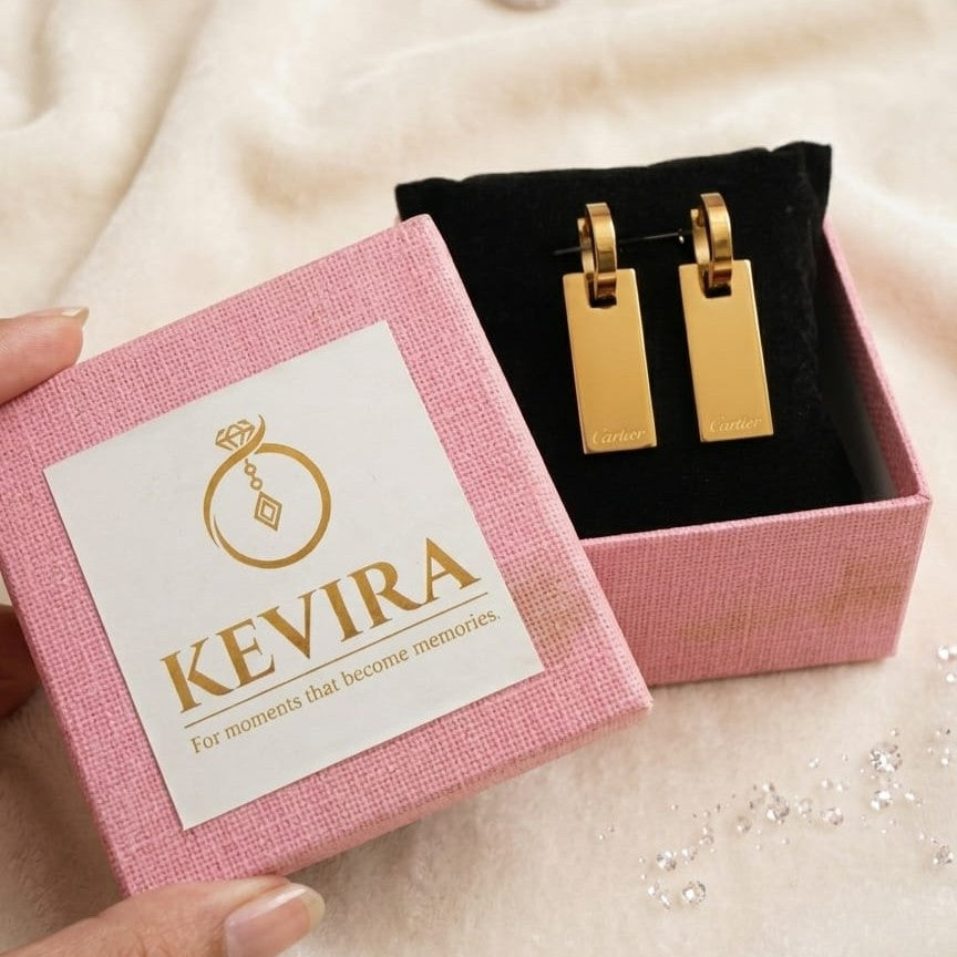 Kevira Sleek Bar Drop Earrings