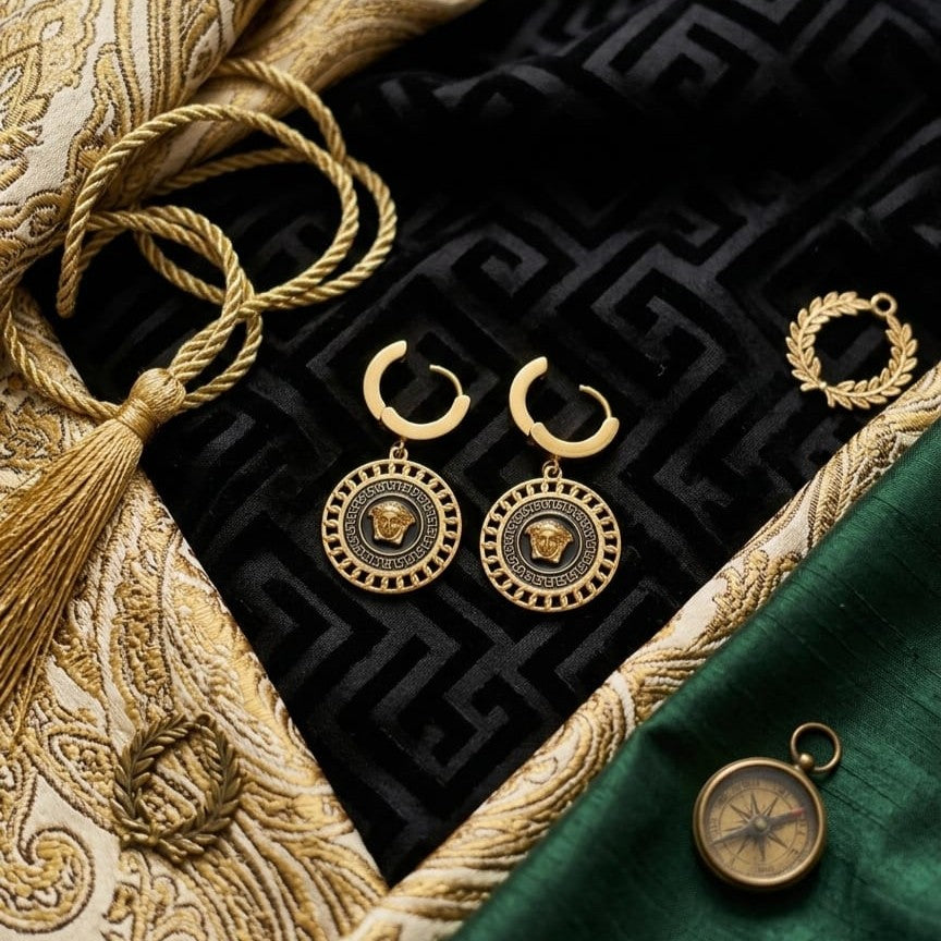 Kevira Regal Medallion Drop Earrings