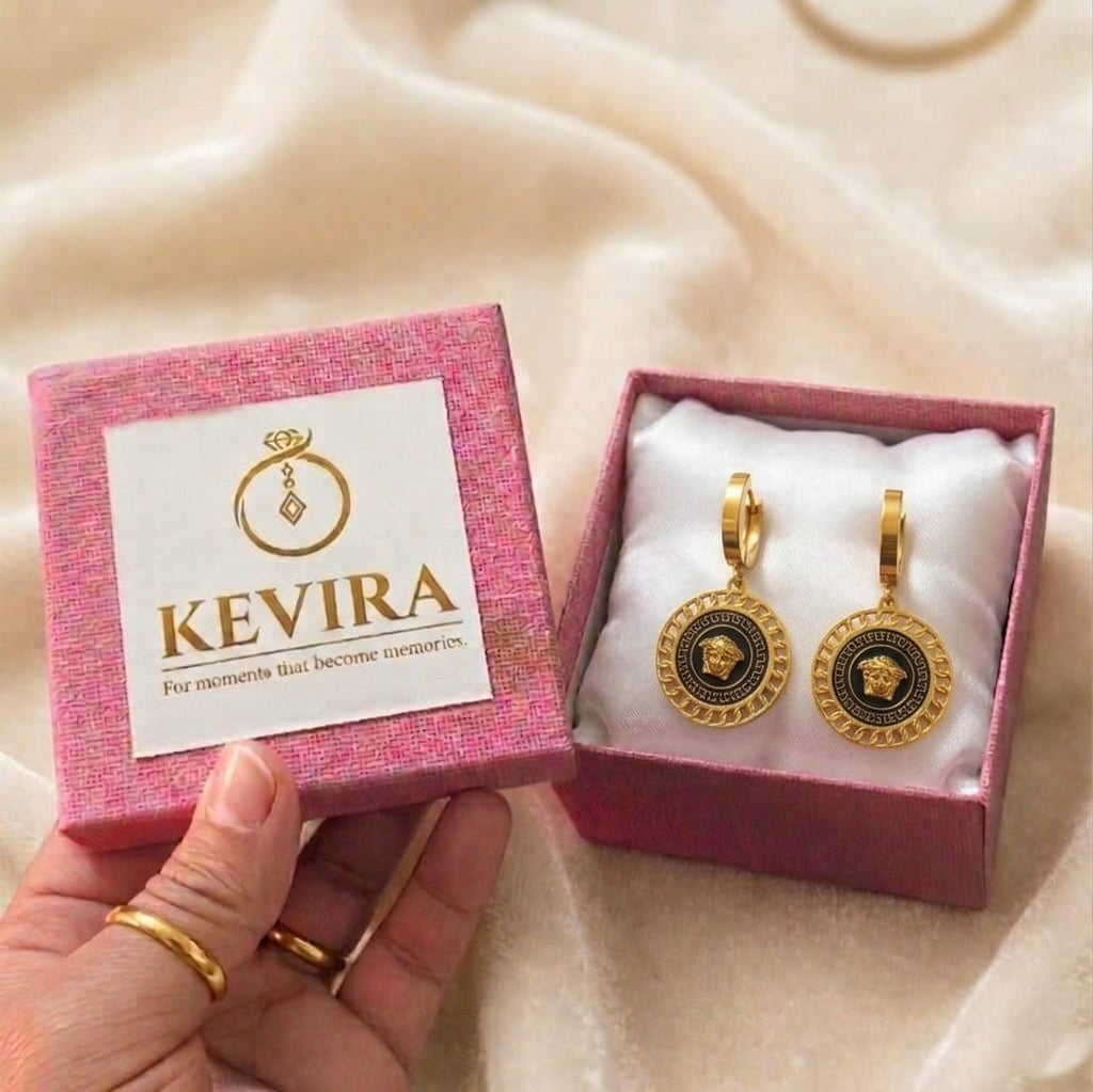 Kevira Regal Medallion Drop Earrings