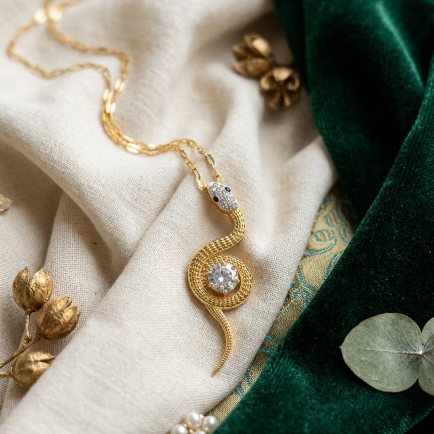 Kevira Serpent Crystal Pendant Necklace