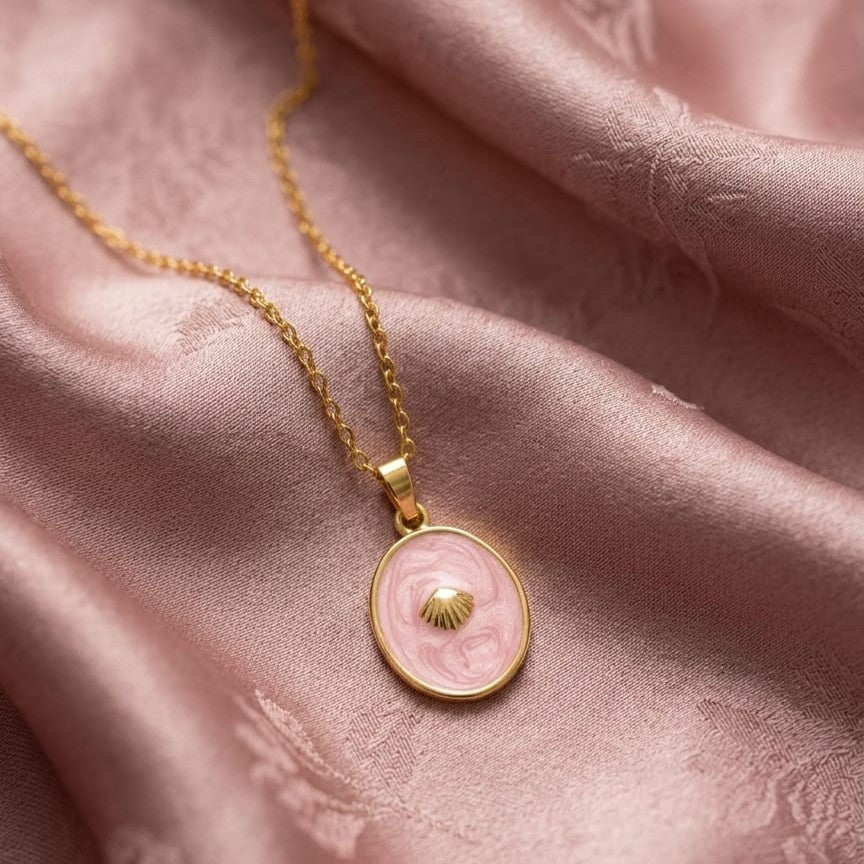 Kevira Blush Shell Pendant Necklace