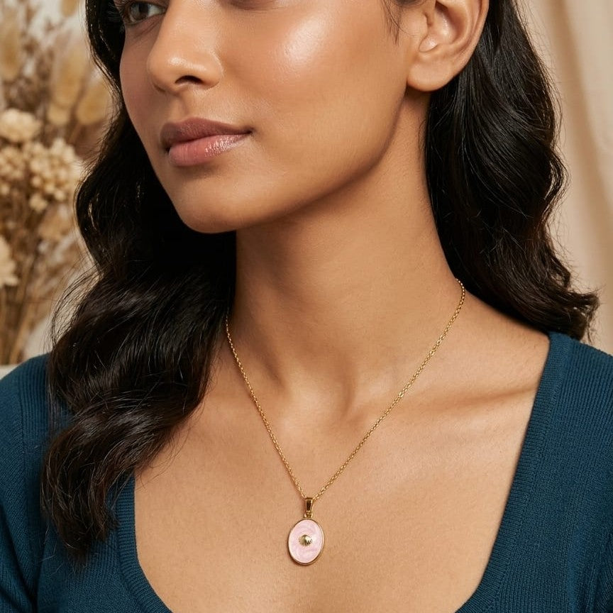Kevira Blush Shell Pendant Necklace