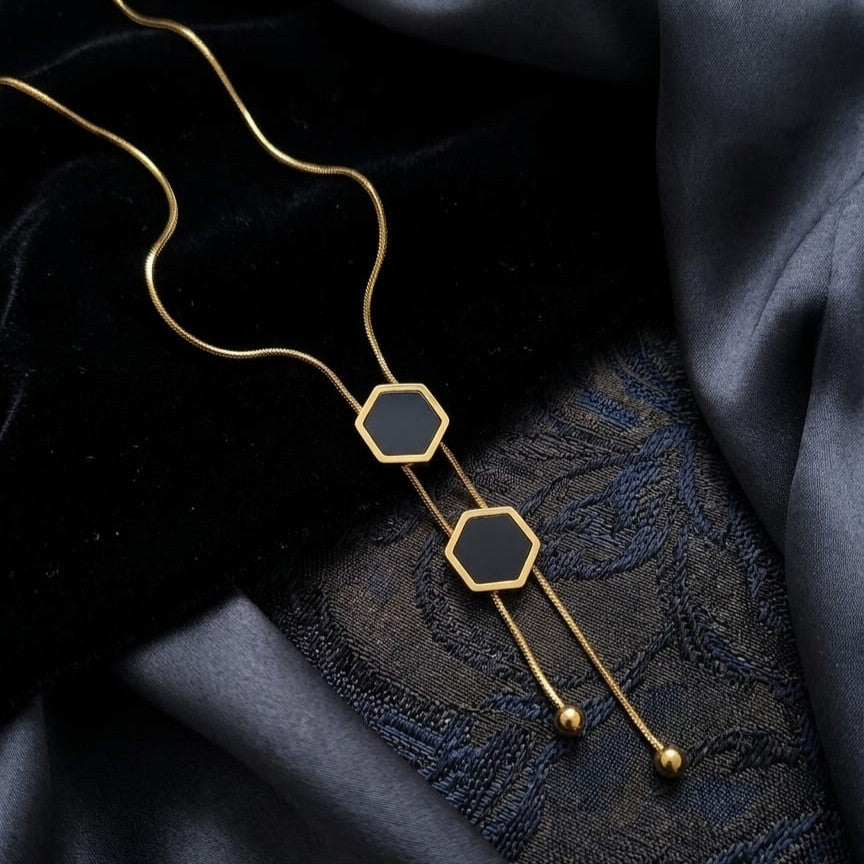 Kevira Midnight Hexa Drop Necklace