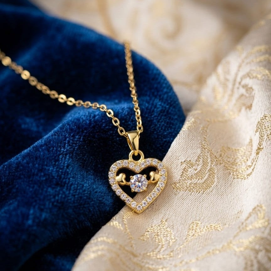 Kevira Radiant Heart Crystal Pendant Necklace