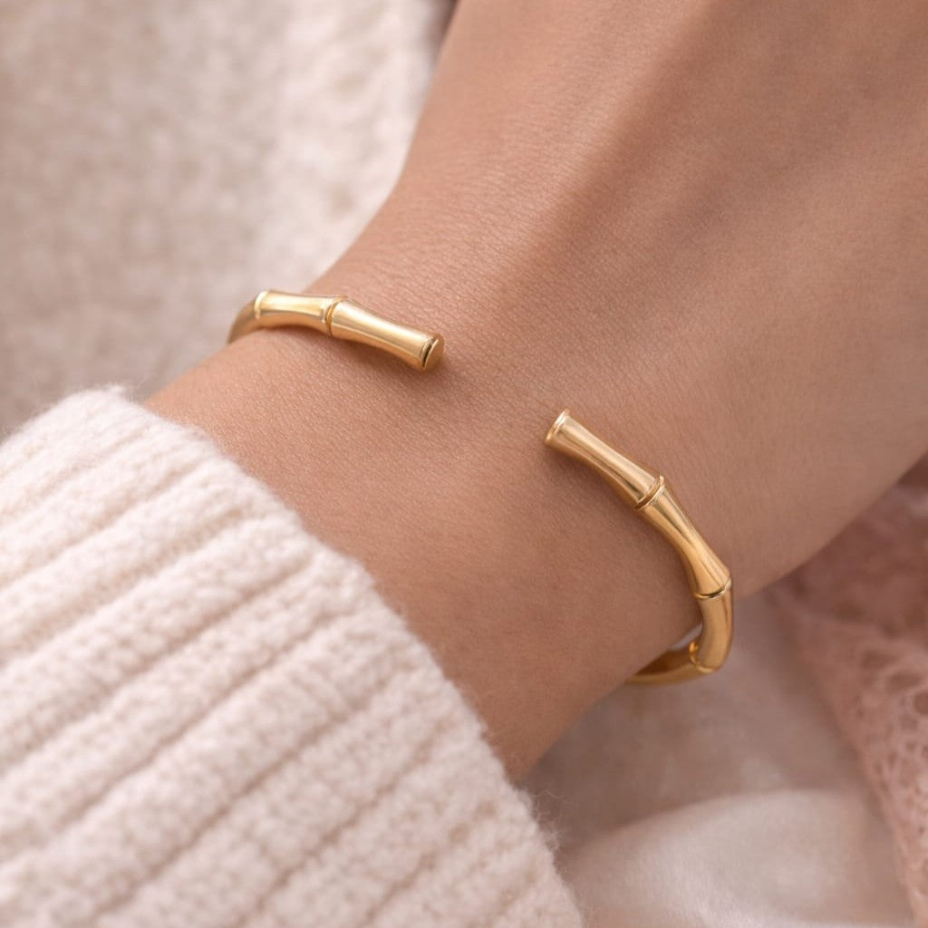 Kevira Bamboo Luxe Minimal Cuff Bracelet