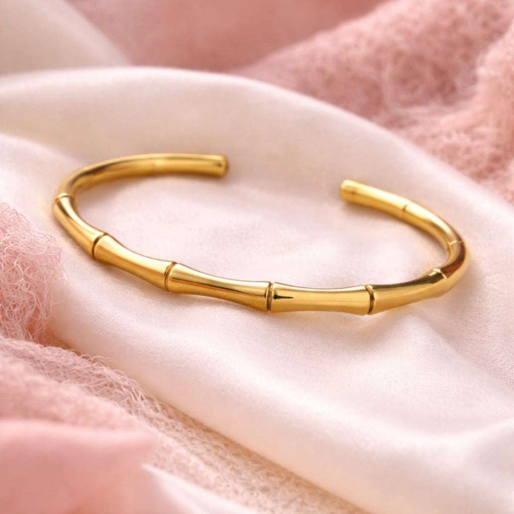 Kevira Bamboo Luxe Minimal Cuff Bracelet